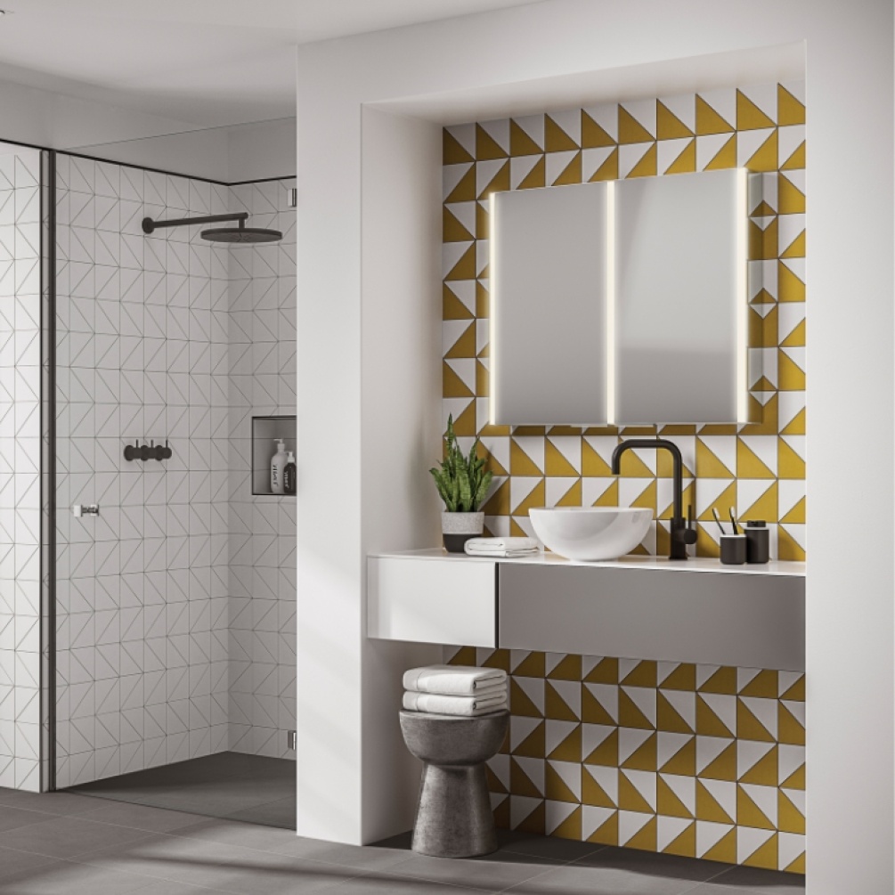 Product Lifestyle image of the HIB Xenon 1000mm LED Mirror Cabinet